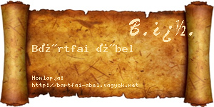 Bártfai Ábel névjegykártya