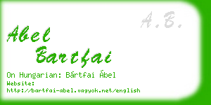abel bartfai business card