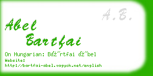 abel bartfai business card